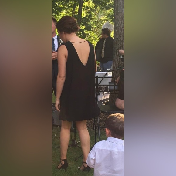 Little Black Dress with Cape Detail - Picture 4 of 5